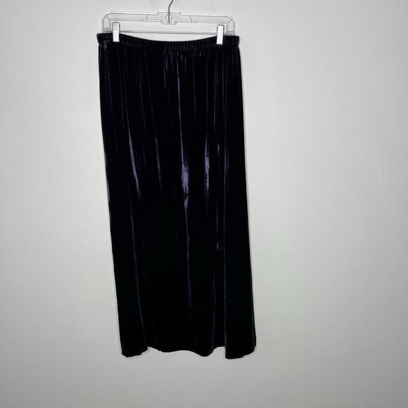 Eileen Fisher Skirt Womens Small Purple Velvet Maxi Silk Blend Elastic Waist - Picture 8 of 11